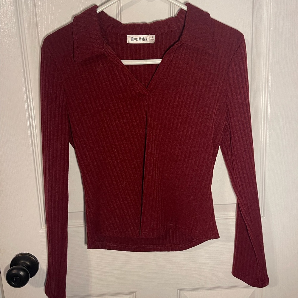 red business casual long sleeve